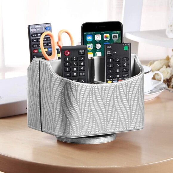 Brand New in Box, Silver & Grey Remote-Control Caddle/360 Swivel PU Leather - Picture 1 of 6